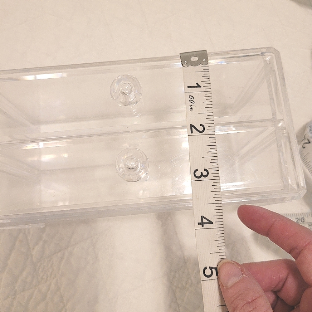 Clear Plastic Small Two Drawer Jewelry Box Trinkets Display Case No Brand - Picture 7 of 9